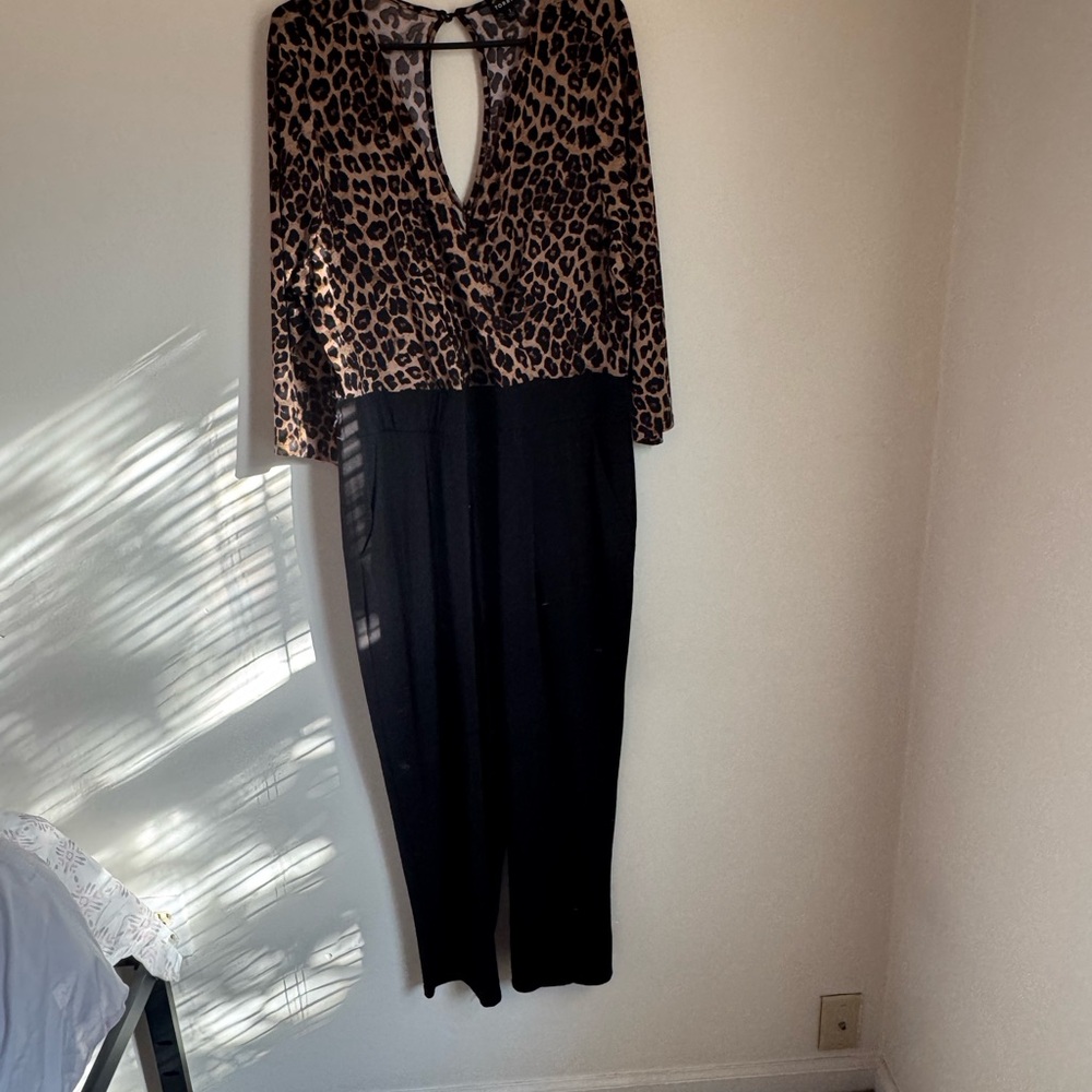 Torrid Animal Print and Black Jumpsuit